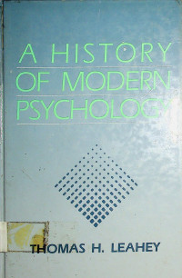 A HISTORY OF MODERN PSYCHOLOGY