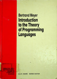 Introduction to the Theory of Programming Languages