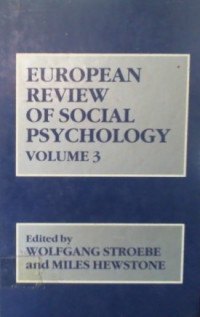 EUROPEAN REVIEW OF SOCIAL PSYCHOLOGY, VOLUME 3