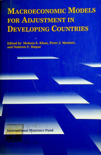 MACROECONOMIC MODELS FOR ADJUSTMENT IN DEVELOPING COUNTRIES