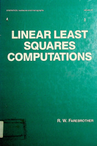 LINEAR LEAST SQUARES COMPUTATIONS