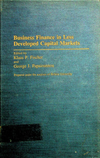 Business Finance in Less Developed Capital Markets
