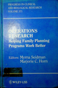 OPERATIONS RESEARCH: Helping Familiy Planning Programs Work Better