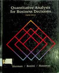 Quantitative Analysis for Business Decisions Eighth Edition