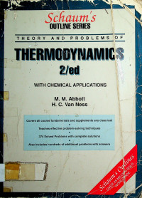 Schaum's OUTLINE SERIES, THEORY AND PROBLEMS OF THERMODYNAMICS 2/ed: WITH CHEMICAL APPLICATIONS