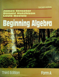 Beginning Algebra, Third Edition Form A TEACHERS EDITION