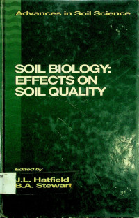 SOIL BIOLOGY : EFFECTS ON SOIL QUALITY