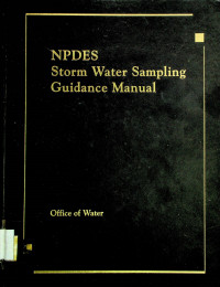 NPDES ; Storm Water Sampling Guidance Manual