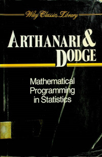 Mathematical Programming in Statistics