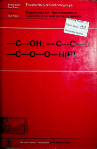 The chemistry of functional gropus, Supplement E2: The chemistry of hydroxyl, ether and peroxide groups