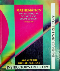 MATHEMATICS FOR BUSINESS, LIFE SCIENCES, AND SOSIAL SCIENCES, FIFTH EDITION