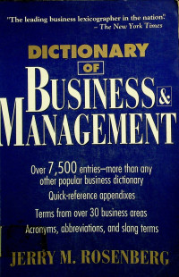 DICTIONARY OF BUSINESS & MANAGEMENT