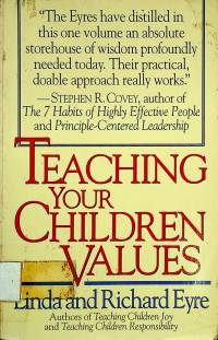 TEACHING YOUR CHILDREN VALUES