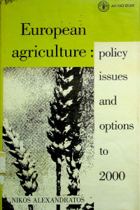 European agriculture: policy issues and options to 2000