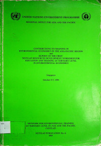 CONTRIBUTION TO TRAINING IN COASTAL ZONE MANAGEMENT IN THE ASIA-PACIFIC REGION and REPORT OF THE FIRST NETTLAP RESOURCES DEVELOLOPMENT WORKSHOP FOR EDUCATION AND TRAINING AT TERTIARY LEVEL IN COASTAL ZONE MANAGEMENT