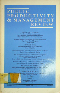 PUBLIC PRODUCTIVITY & MANAGEMENT REVIEW, VOLUME XIV SPRING 1991 NUMBER 3