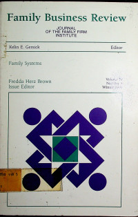 Family Business Review; Family Systems