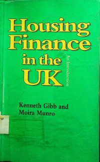 Housing Finance ih the UK ;  An Introduction