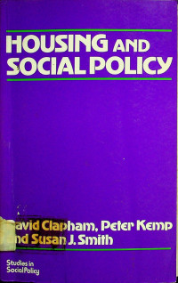 HOUSING AND SOCIAL POLICY