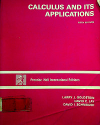 CALCULUS AND ITS APPLICATIONS, FIFTH EDITION