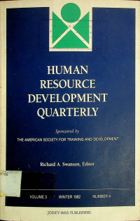 HUMAN RESOURCE DEVELOPMENT QUARTERLY, VOLUME 3