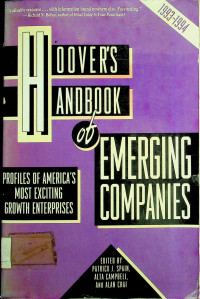 HOOVER'S HANDBOOK  of EMERGING COMPANIES