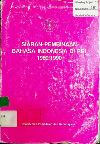 SIARAN PEMBINAAN BAHASA INDONESIA DI RRI 1989/1990