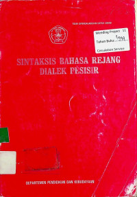 SINTAKSIS BAHASA REJANG DIALEK PESISIR