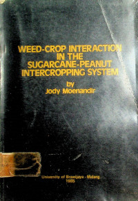 WEED-CROP INTERRACTION IN THE SUGARCANE-PEANUT INTERCROPPING SYSTEM