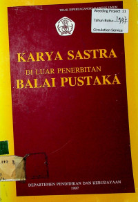 KARYA SASTRA DI LUAR PENERBITAN BALAI PUSTAKA