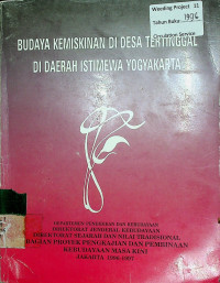 BUDAYA KEMISKINAN DI DESA TERTINGGAL DI YOGYAKARTA