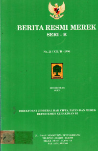 BERITA RESMI MEREK SERI – B NO.21/XII/B-1996