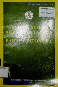 MEDAN MAKNA AKTIVITAS TANGAN DALAM BAHASA INDONESIA