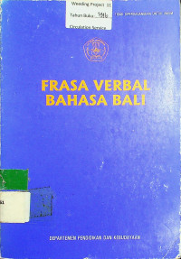 FRASA VERBAL BAHASA BALI