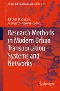 Research Methods in Modern Urban Transportation Systems and Networks