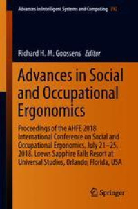 Advances in Social and Occupational Ergonomics