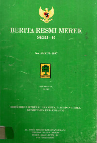 BERITA RESMI MEREK SERI – B NO.69/XI/B-1997