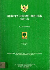 BERITA RESMI MEREK SERI – B NO.71/XI/B-1997