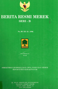 BERITA RESMI MEREK SERI – B NO.80/III/B-1998