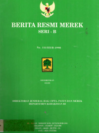 BERITA RESMI MEREK SERI – B NO.111/III/B-1998