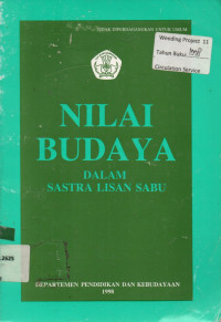 NILAI BUDAYA DALAM SASTRA LISAN SABU