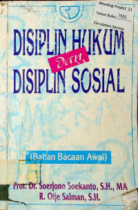 DISIPLIN HUKUM dan DISIPLIN SOSIAL