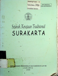 Sejarah Kerajaan Tradisional SURAKARTA