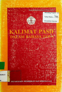 KALIMAT PASIF DALAM BAHASA JAWA