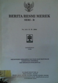 BERITA RESMI MEREK SERI- B No. 415/X/B-2004; No. 507001 s/d No. 507500
