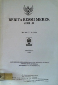 BERITA RESMI MEREK SERI- B No. 368/X/B-2004; No. 483501 s/d No. 484000