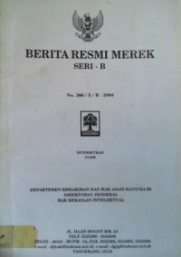 BERITA RESMI MEREK SERI- B No. 386/X/B-2004; No. 492501 s/d No. 493000