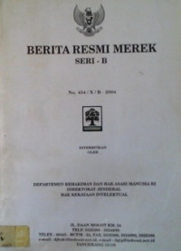 BERITA RESMI MEREK SERI- B No. 454/X/B-2004; No. 526501 s/d No. 527000