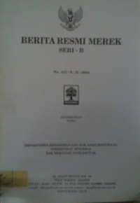 BERITA RESMI MEREK SERI- B No. 412/X/B-2004; No. 505501 s/d No. 506000