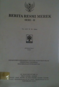 BERITA RESMI MEREK SERI- B No. 418/X/B-2004; No. 508501 s/d No. 509000